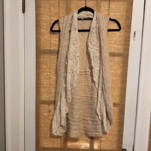 Anthropologie Sleeveless cardigan / vest in cream